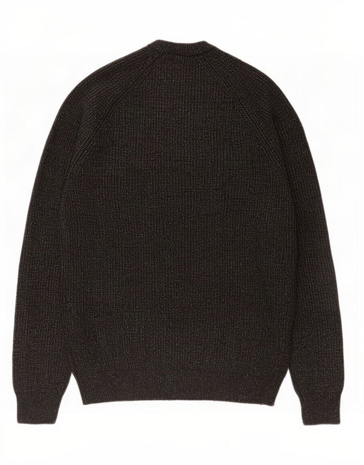 Marks & Spencer Pull à col rond pour homme Noir moyen moucheté