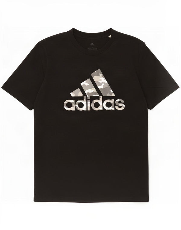 Adidas T-shirt graphique pour hommes, grand, en coton noir
