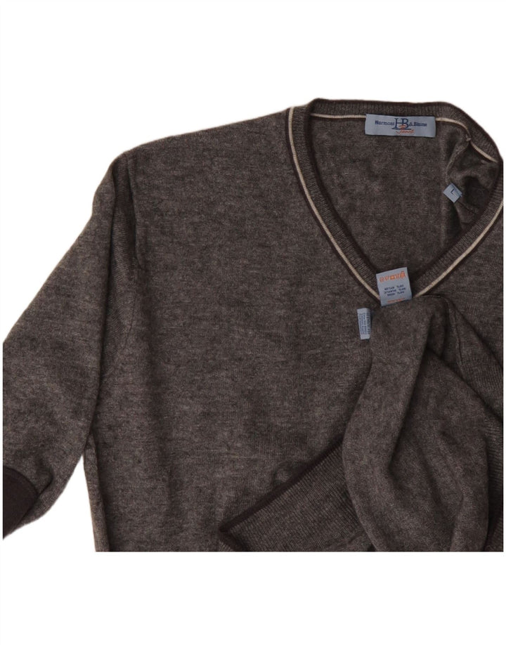 Harmont & Blaine Pull col V pour homme en laine mouchetée Gris Large