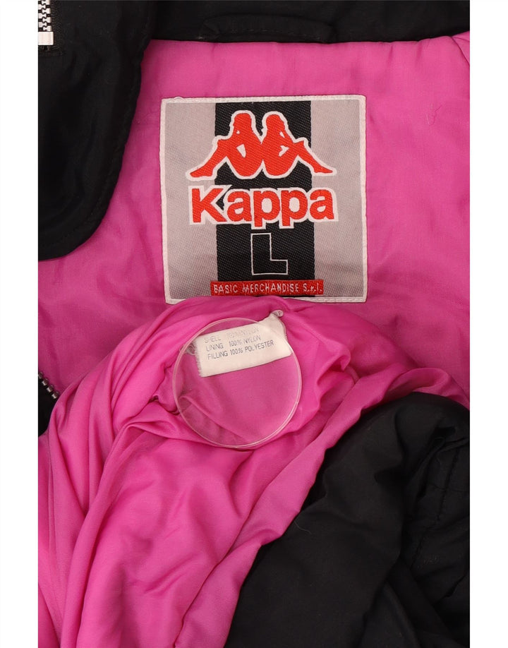 Kappa Veste coupe-vent graphique pour homme UK 40 Large Noir Colourblock
