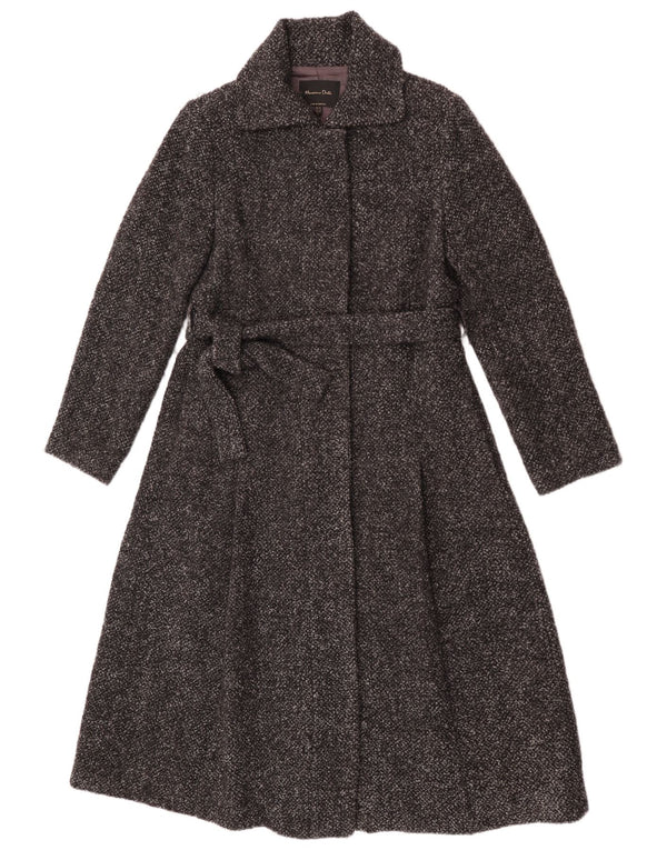 Massimo Dutti Pardessus Femme EU 40 Viscose Chiné Gris Moyen