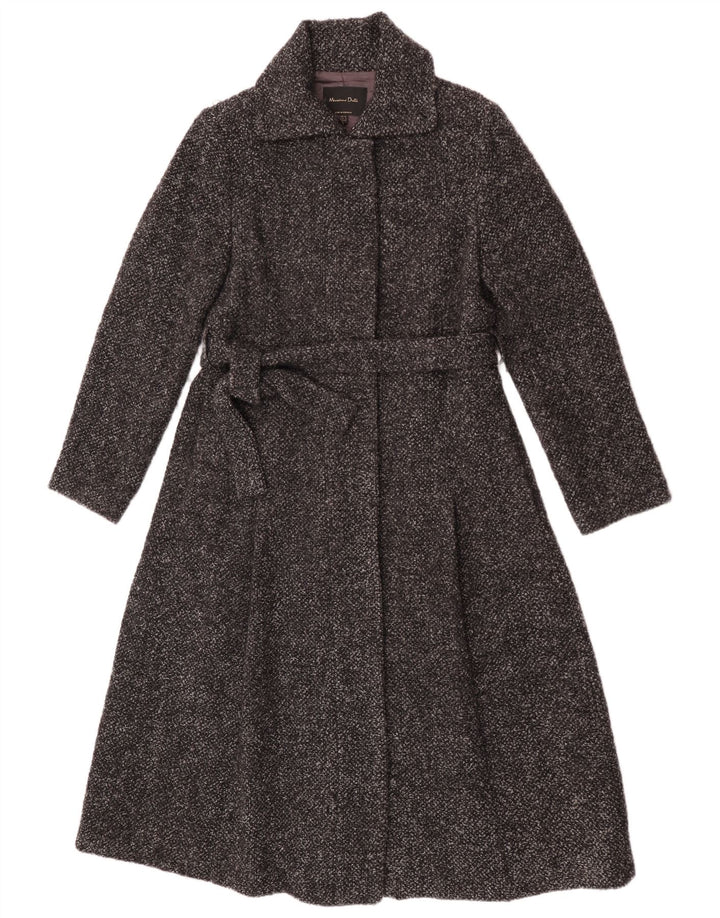 Massimo Dutti Pardessus Femme EU 40 Viscose Chiné Gris Moyen