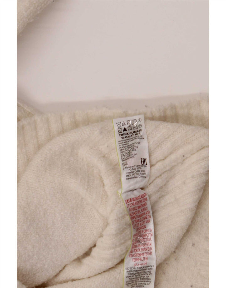 Marks & Spencer Pull surdimensionné à col roulé pour femme UK 10 Petit Blanc