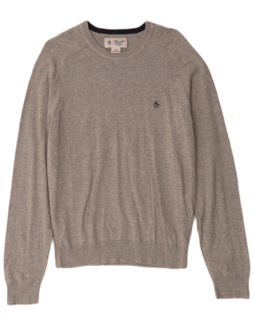 Penguin Pull Col Bateau Homme Grand Gris Coton