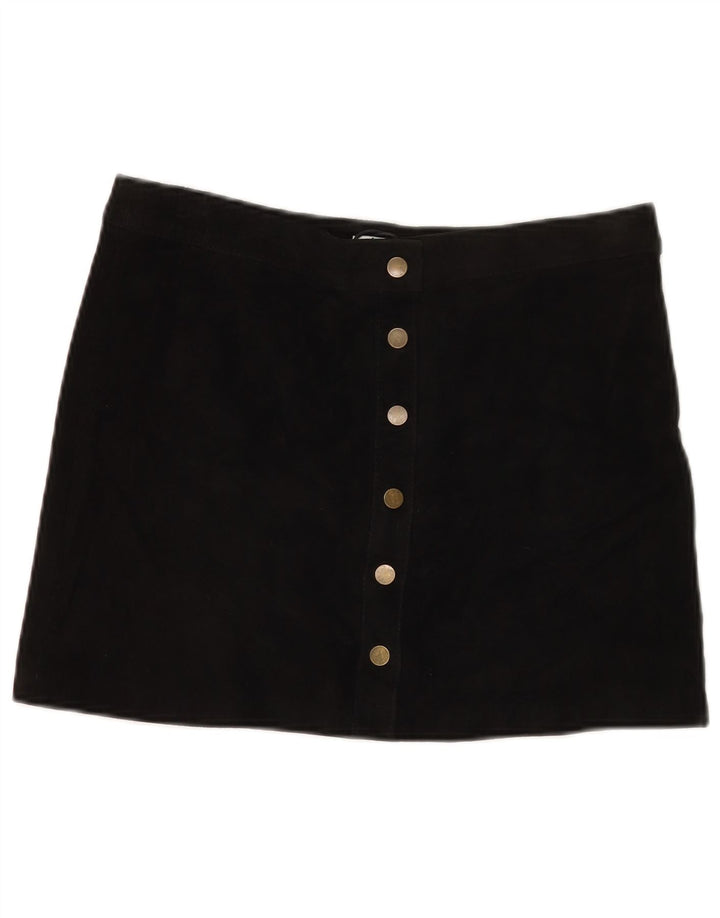 Pimkie Femme Mini-jupe en daim IT 44 Medium W30 Cuir noir