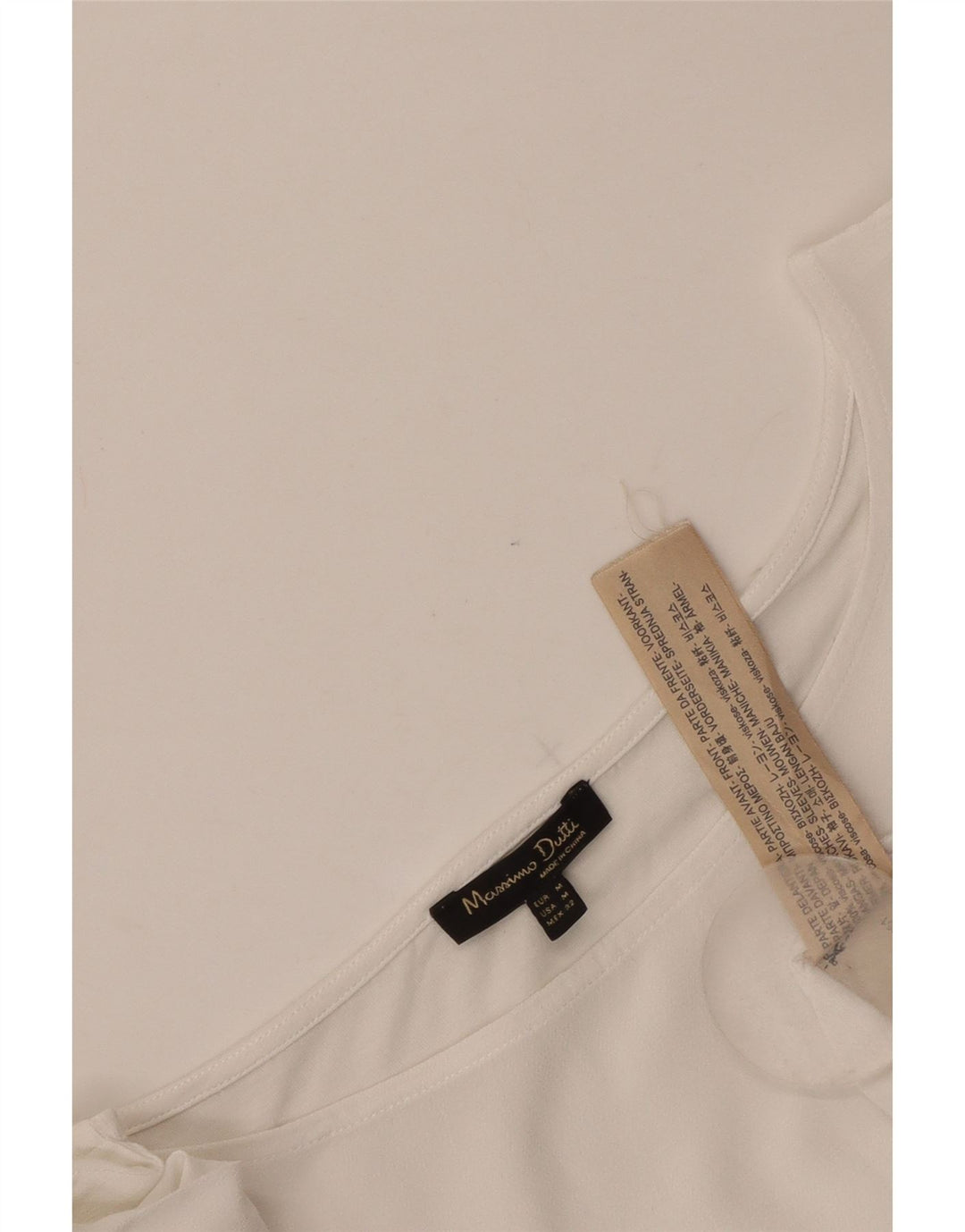 Massimo Dutti Chemisier court à manches 3/4 pour femme UK 12 Viscose blanc moyen