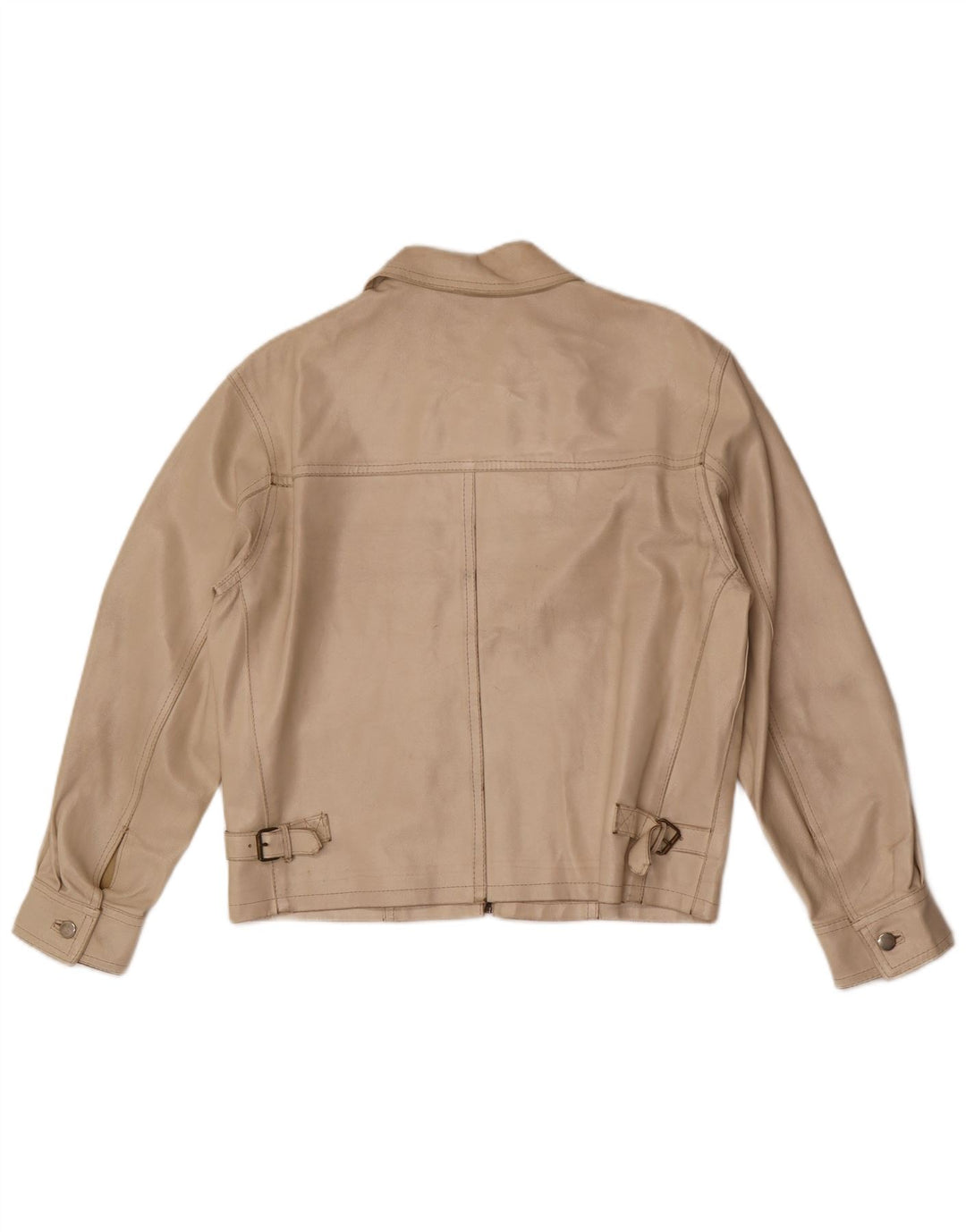 Pinko Veste en cuir pour femme IT 42 Beige moyen