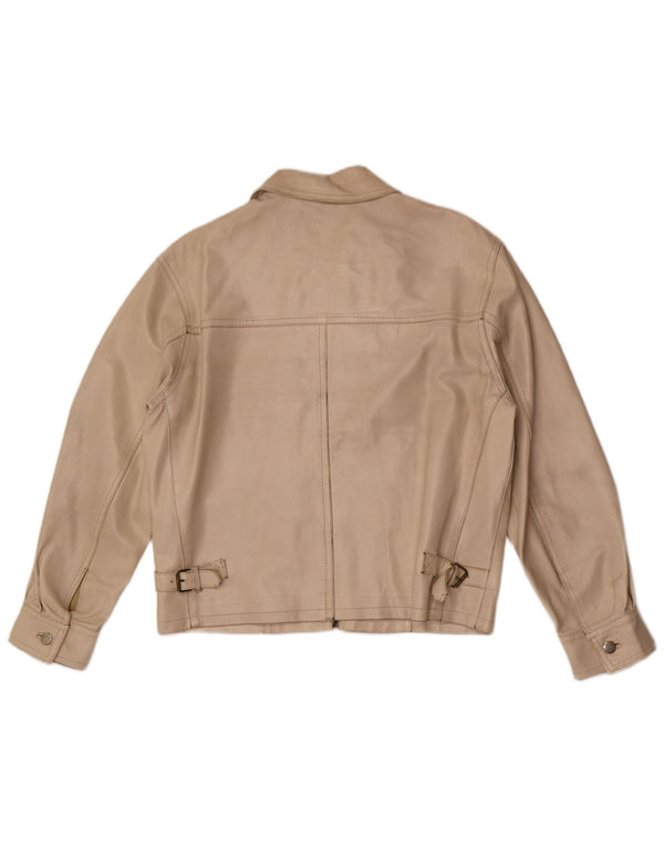 Pinko Veste en cuir pour femme IT 42 Beige moyen