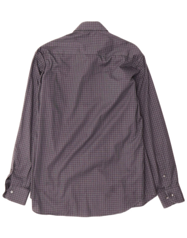 Yves Saint Laurent Chemise Homme Taille 40 15 3/4 Vichy Gris Moyen