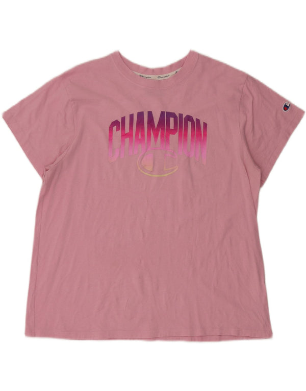 Champion T-Shirt Graphique Femme UK 20 2XL Rose Coton
