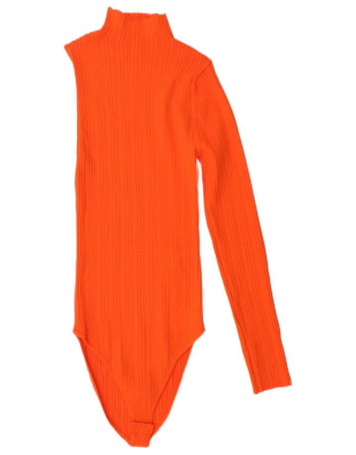 ZARA Body à une épaule pour femme UK 12 Nylon orange moyen