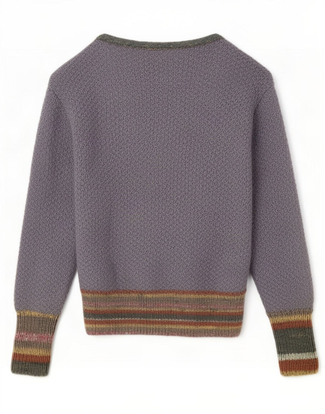 vintage Womens Open Cardigan Sweater UK 14 Moyen Gris Rayé