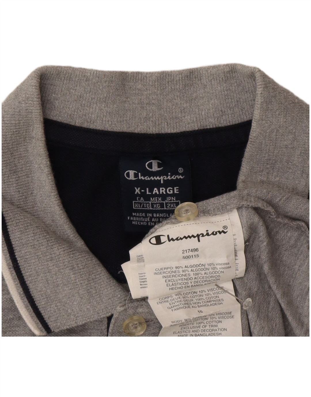 Champion Polo Homme XL Gris Coton