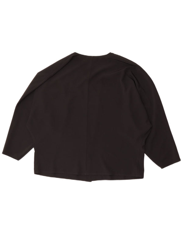 vintage Femme Coupe décontractée Cardigan Top IT 46 Grand Acétate Noir
