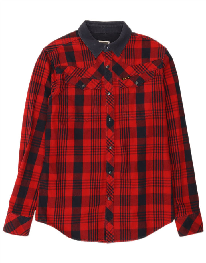 G-Star Chemise en flanelle pour hommes, grand carreaux rouges en coton