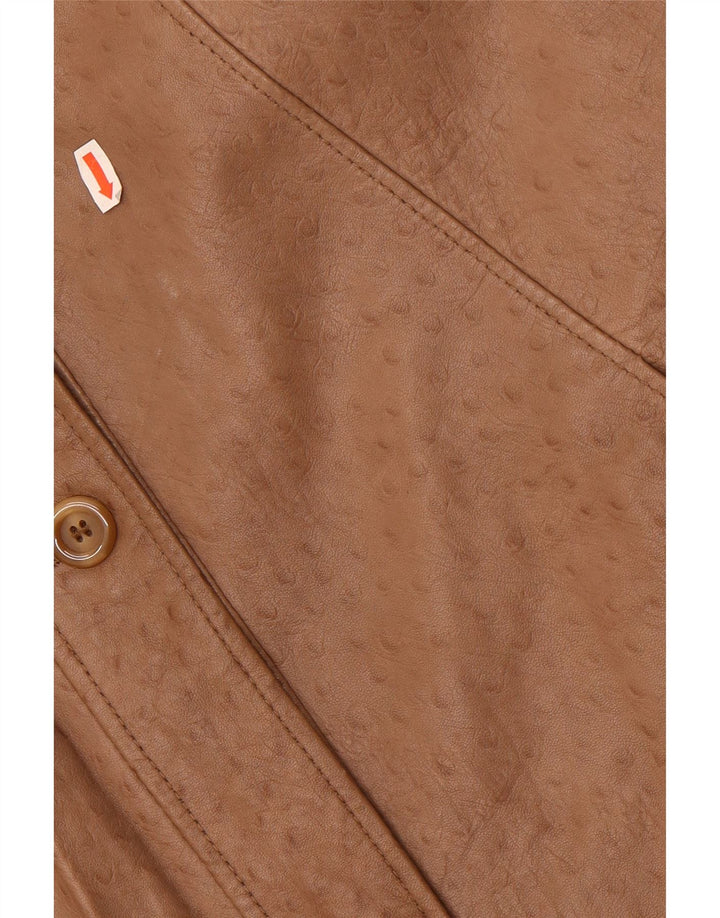 manteau en cuir surdimensionné femme vintage EU 40 cuir beige moyen