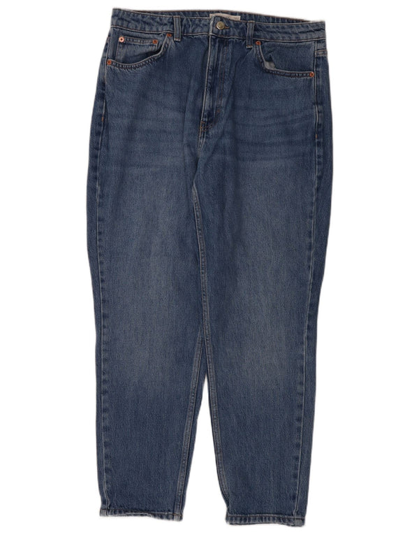 TOPSHOP Jean Mom Fuselé Femme W32 L30 Bleu Coton