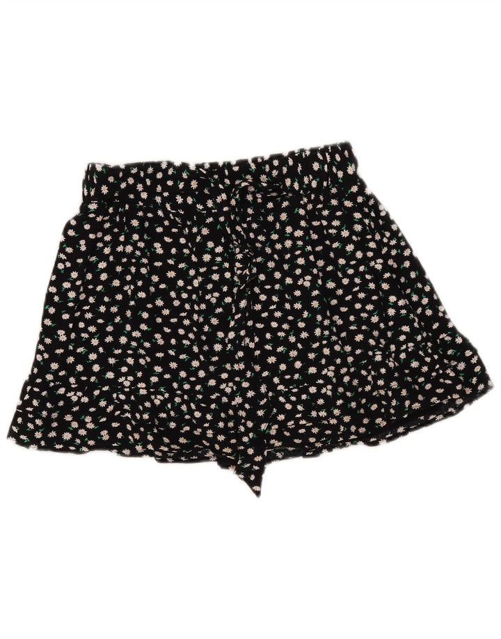 Zara Jupe-short pour femme UK 10 Small Noir Floral