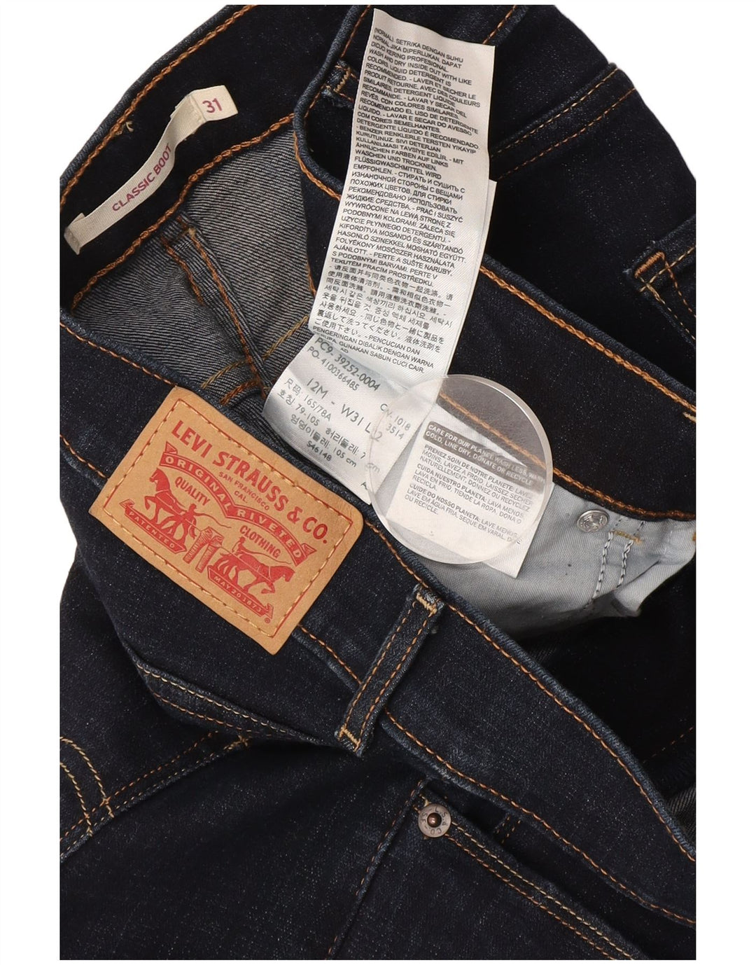 Levi's Jean Bootcut Coupe Classique Femme W31 L32 Bleu Marine Coton