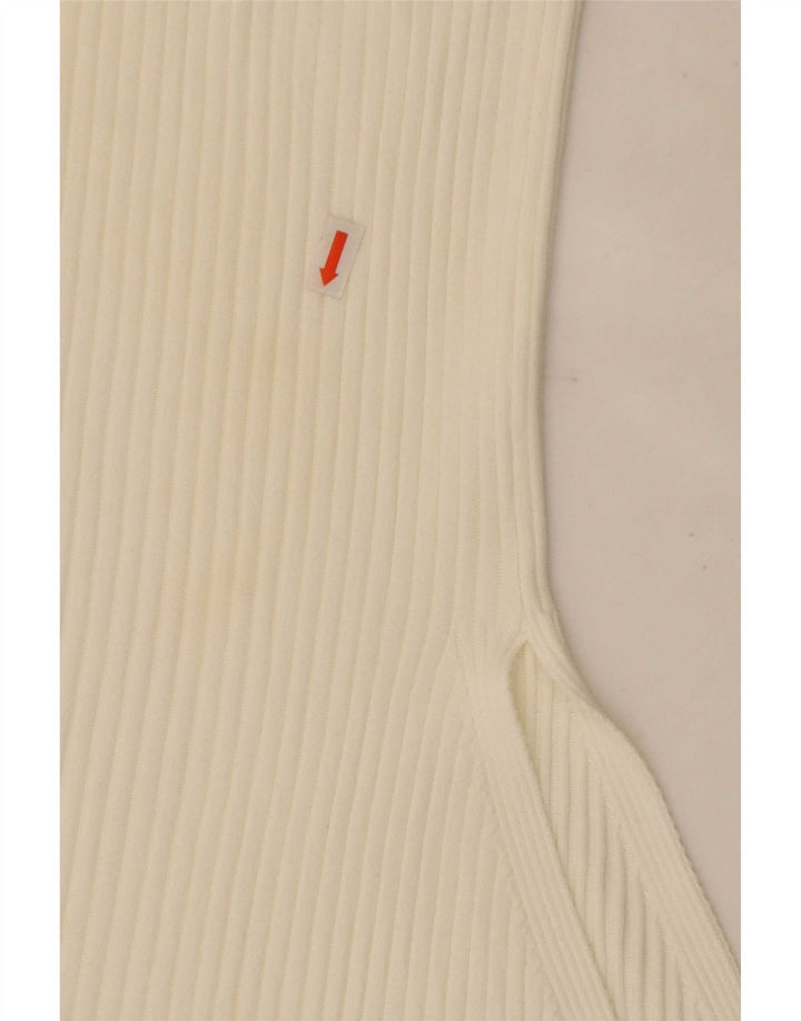 Zara Femme Jupe Asymétrique En Tricot Petit W26 Polyester Blanc Cassé