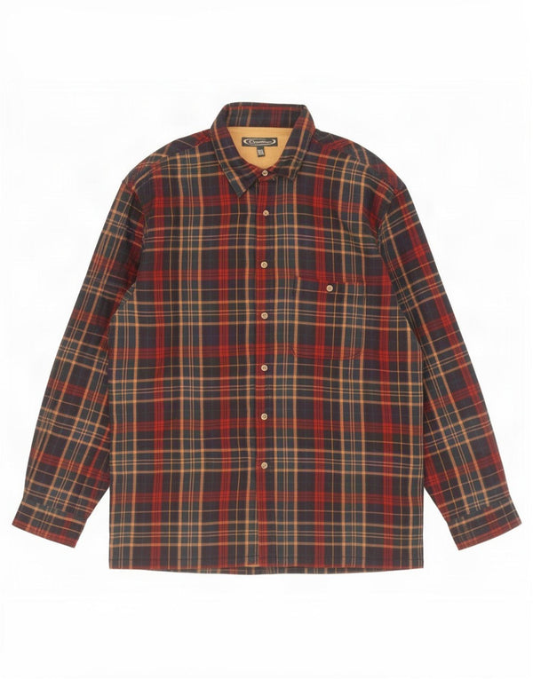vintage Mens Lumberjack Flanelle Chemise 2XL Bleu Marine Check Coton