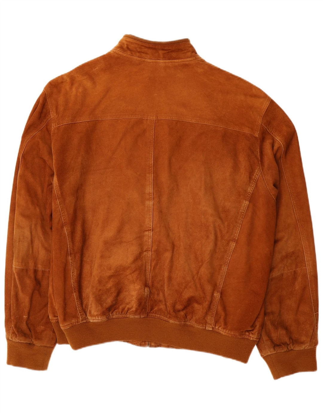 VINTAGE Veste Bomber En Daim Homme IT 54 2XL Cuir Beige