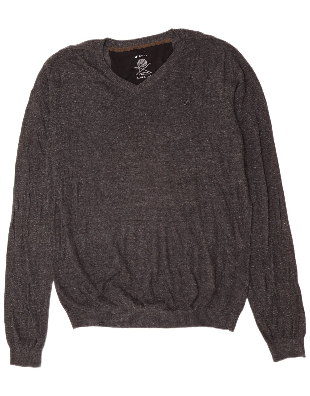 Diesel Pull col V pour homme 2XL Gris Coton