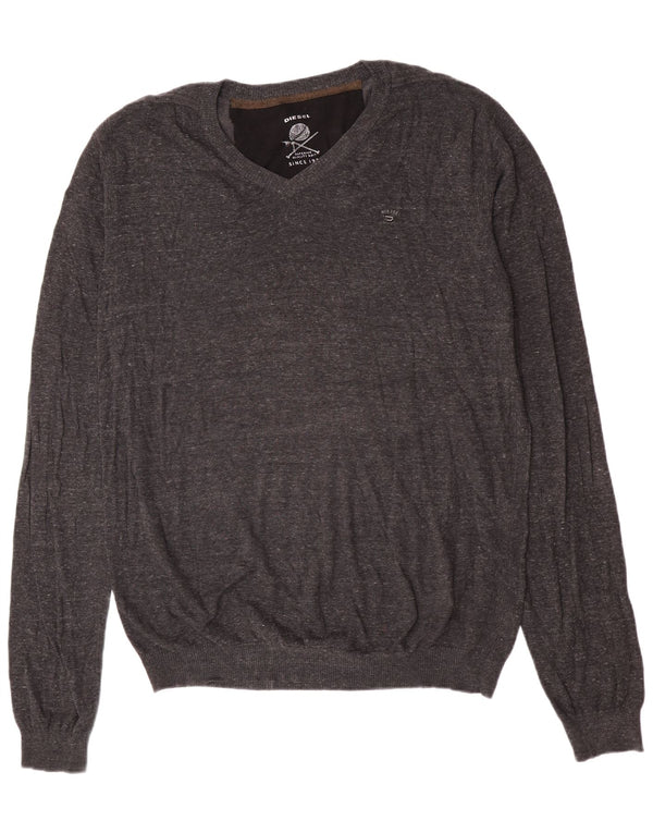 Diesel Pull col V pour homme 2XL Gris Coton