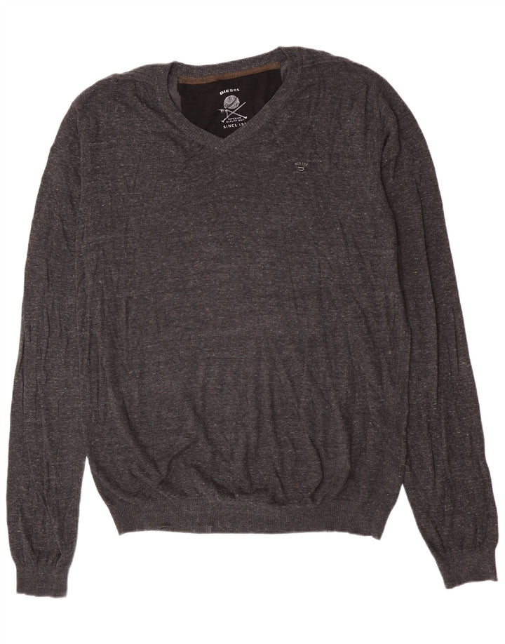 Diesel Pull col V pour homme 2XL Gris Coton