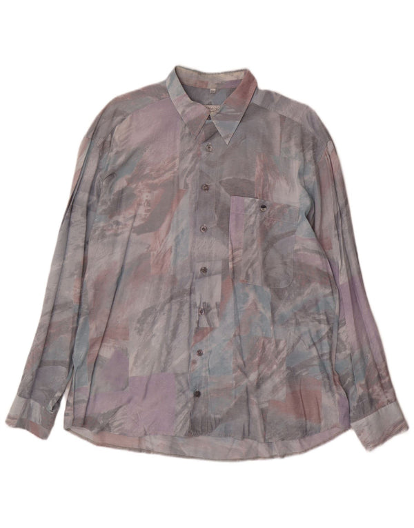 Club D'Amingo Chemise à motif abstrait pour homme Taille 43/44 XL Multicolore