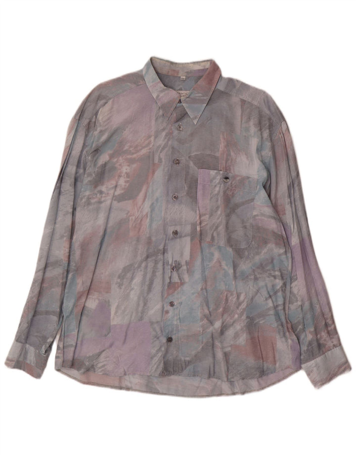 Club D'Amingo Chemise à motif abstrait pour homme Taille 43/44 XL Multicolore