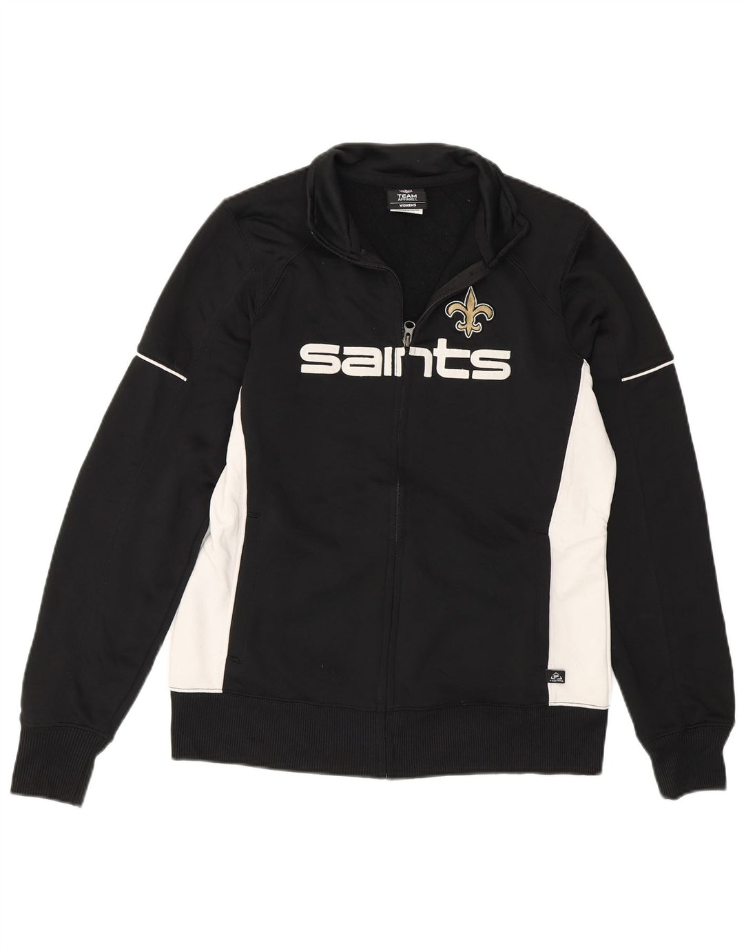 NFL Femmes New Orleans Saints Survêtement Top Veste UK 14 Moyen Noir