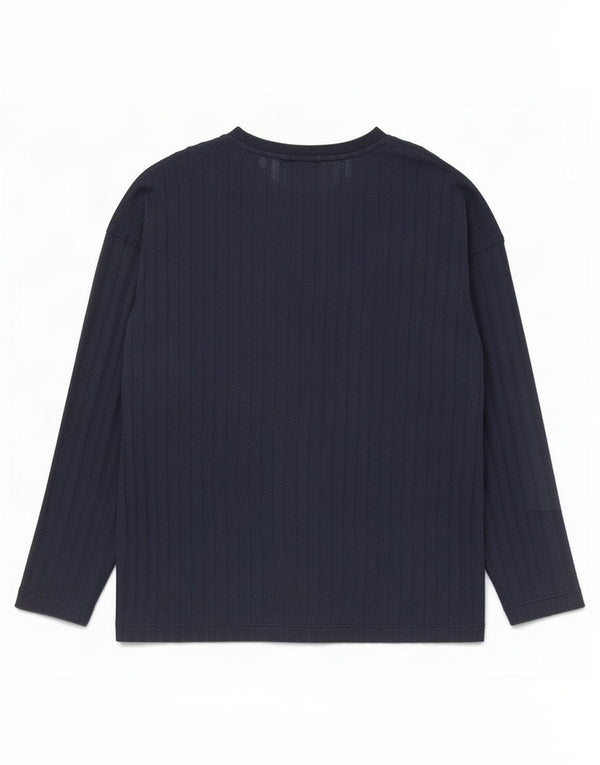 Marks & Spencer Haut à manches longues pour femme UK 12 Bleu marine moyen Polyester