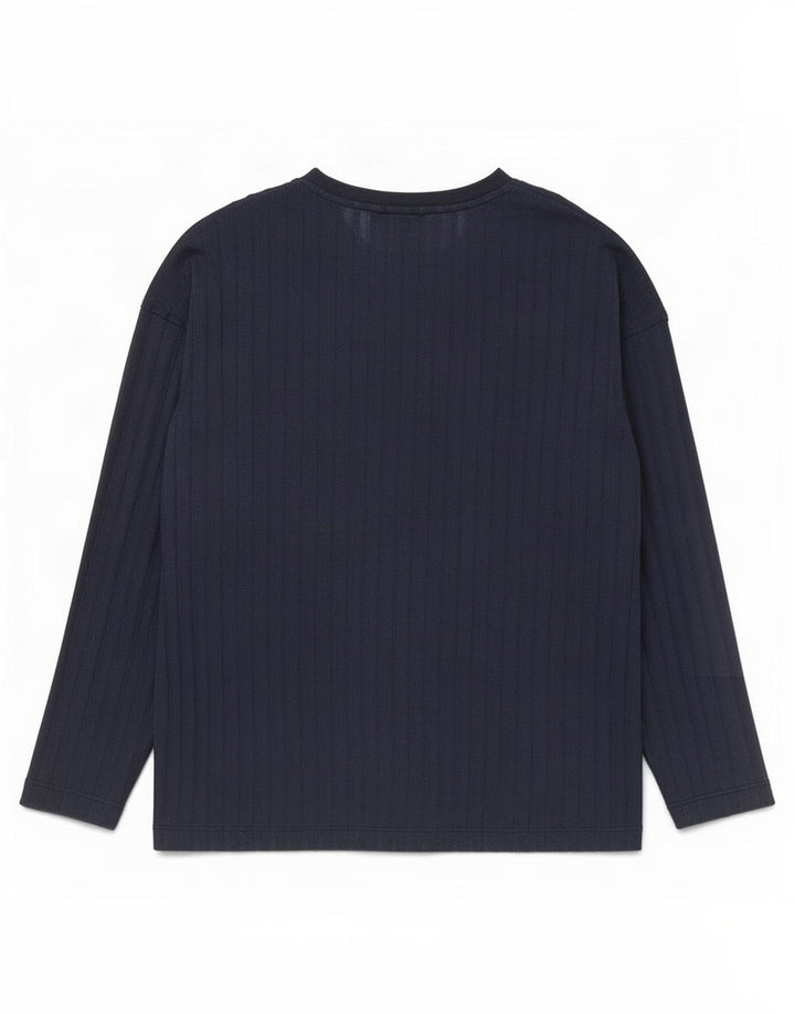 Marks & Spencer Haut à manches longues pour femme UK 12 Bleu marine moyen Polyester