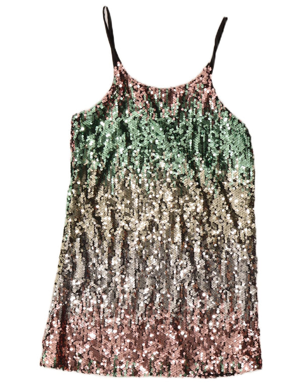 vintage Womens Shift Dress UK 12 Moyen Multicolore Moucheté