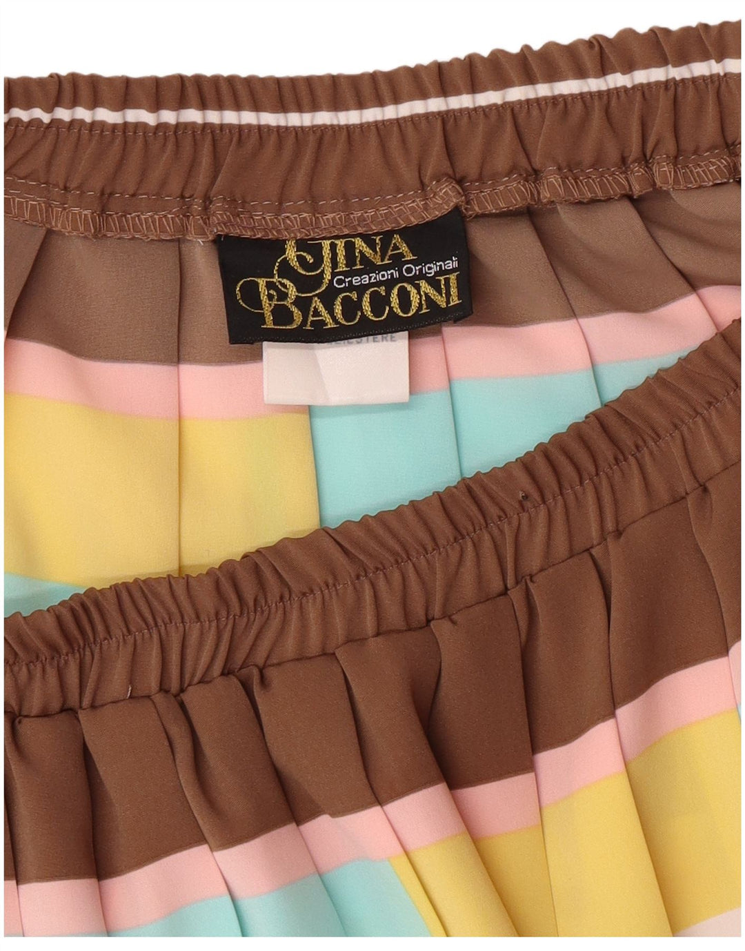 Gina Bacconi Jupe plissée pour femme UK 16 Large W32 Marron Géométrique Classique