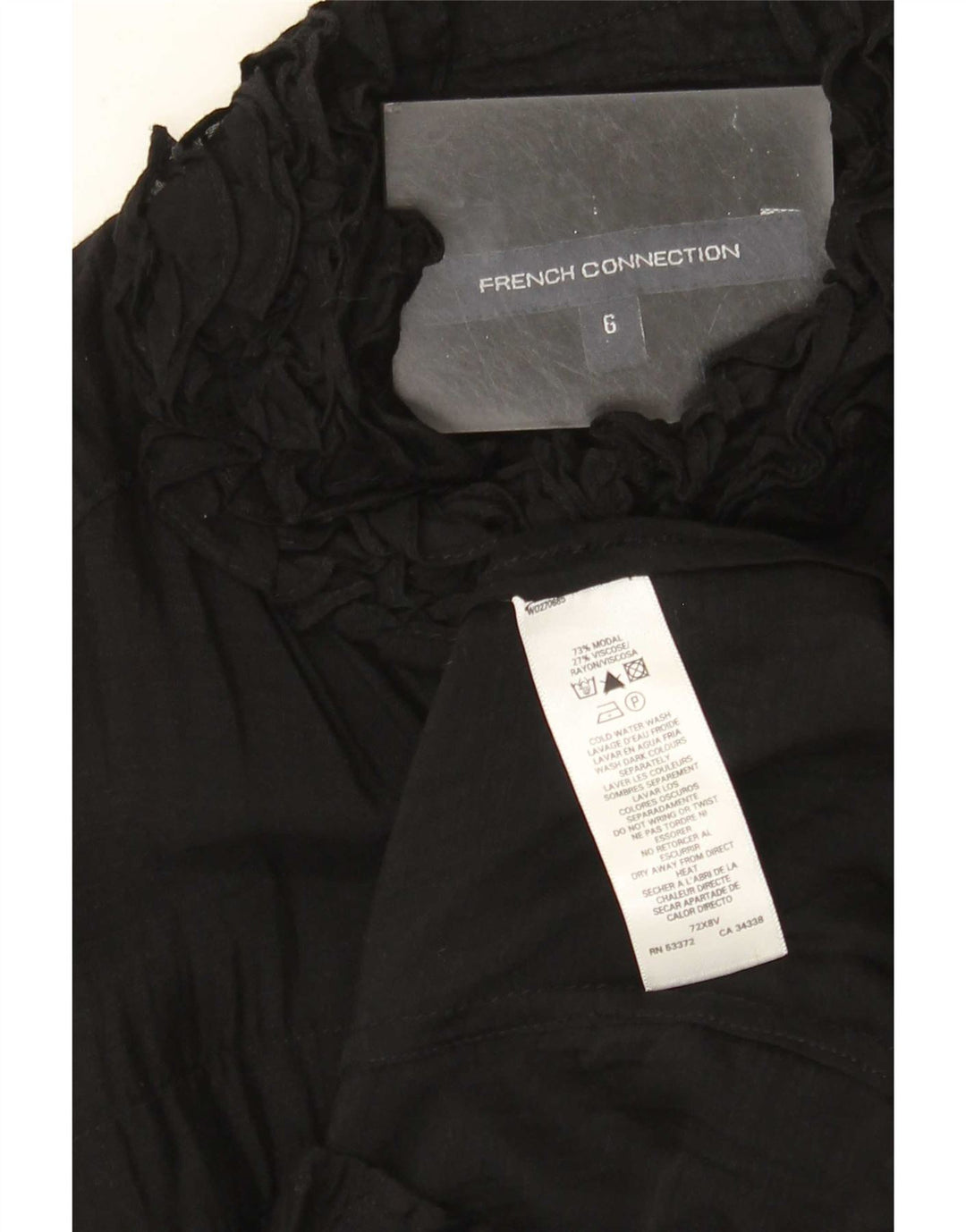 French Connection Chemisier Femme UK 6 XS Noir Modal