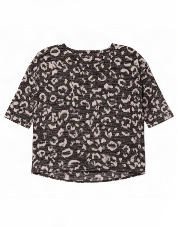 Marks & Spencer Haut à manches 3/4 pour femme UK 16 Grand imprimé animal noir
