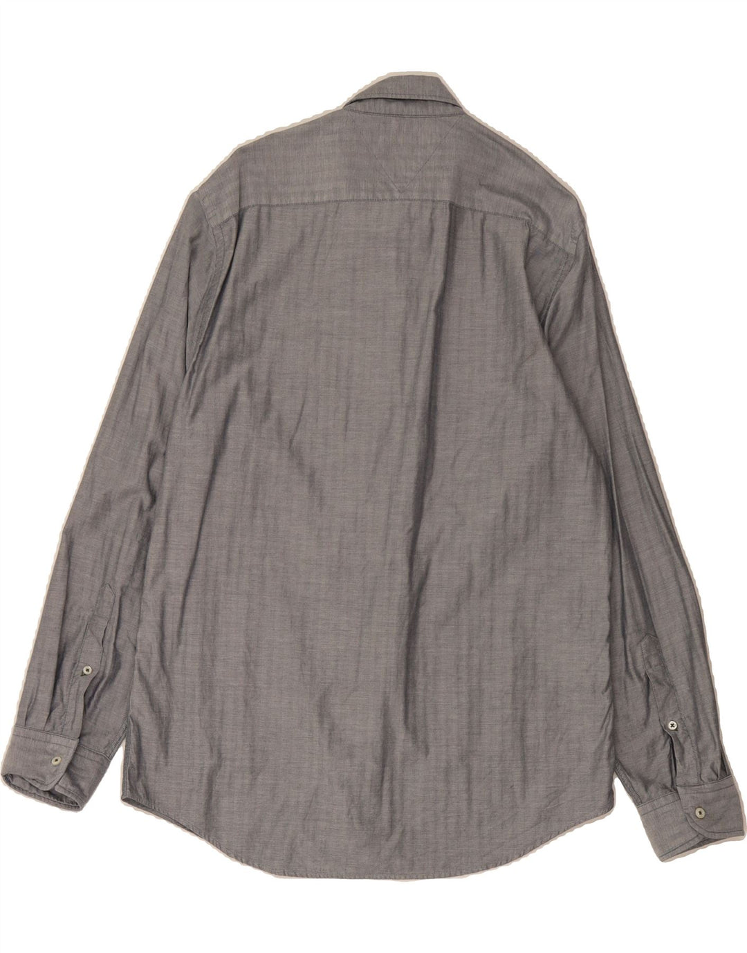TOMMY HILFIGER Mens Regular Fit Shirt Large Grey Cotton Vintage Tommy Hilfiger and Second-Hand Tommy Hilfiger from Messina Hembry 