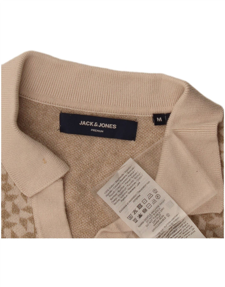 Jack & Jones Polo Homme Beige Moyen Géométrique Coton
