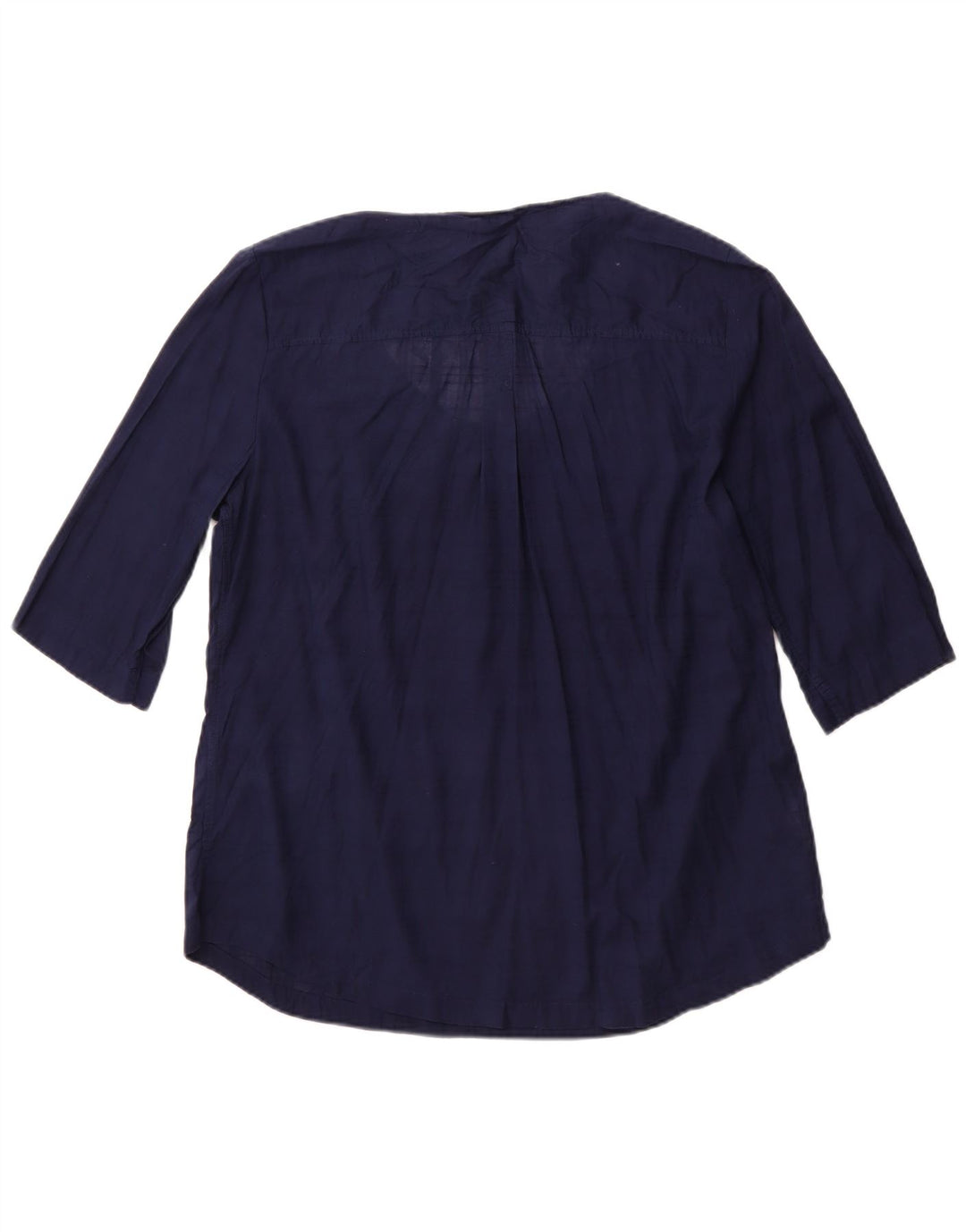 EDDIE BAUER Chemisier à manches 3/4 pour femme UK 18 XL Bleu marine Coton