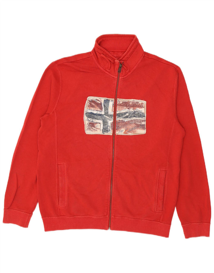 Napapijri Veste de survêtement graphique pour homme XL Rouge