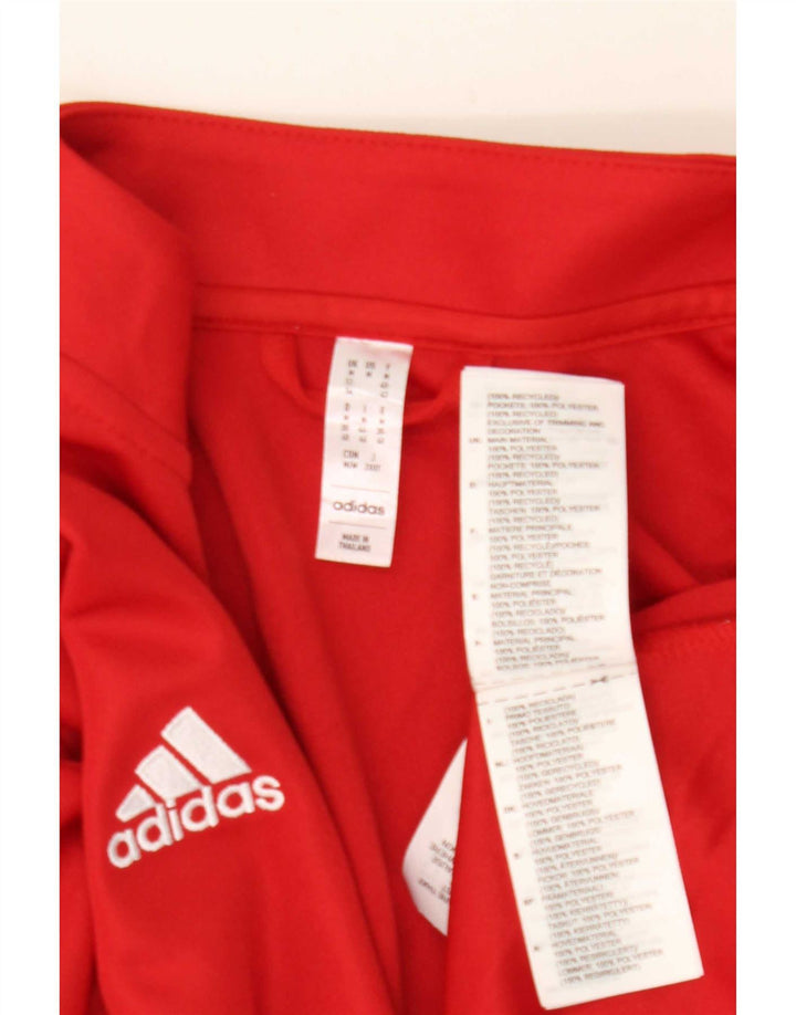 Adidas Femmes Aeroready Survêtement Top Veste UK 12/14 Rouge Moyen Polyester