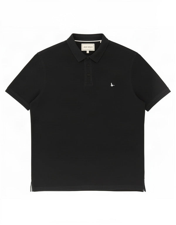 Jack Wills Polo coupe classique pour homme XL en coton noir