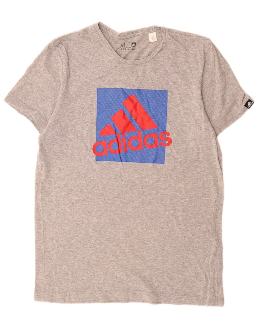 Adidas T-Shirt Graphique Homme Gris Moyen Moucheté Coton