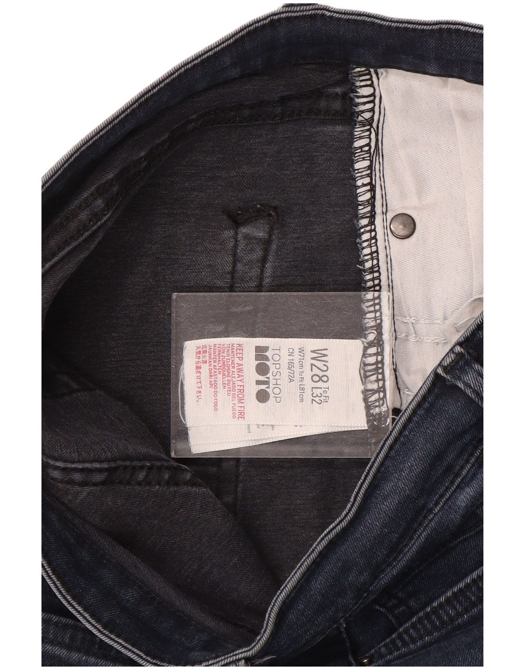Topshop Jean skinny femme W28 L28 bleu marine polyester
