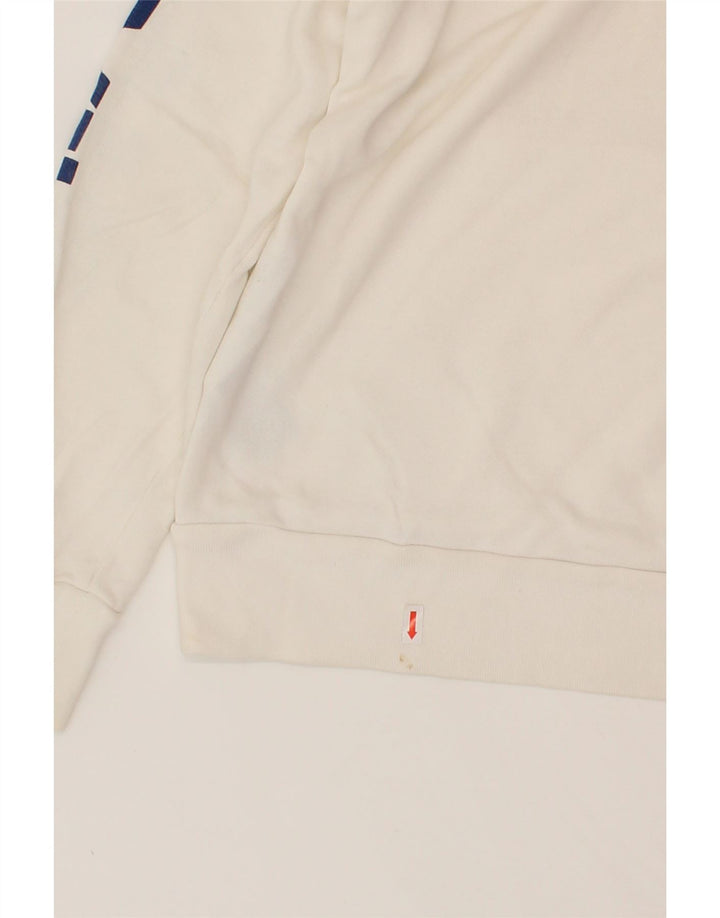 LEVI'S Mens Graphic Hoodie Jumper Small White Cotton Vintage Levi's and Second-Hand Levi's from Messina Hembry 