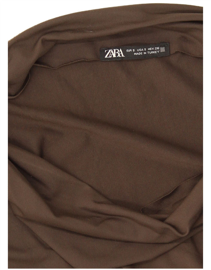 Zara Haut à épaules dénudées pour femme UK 8 Small Marron