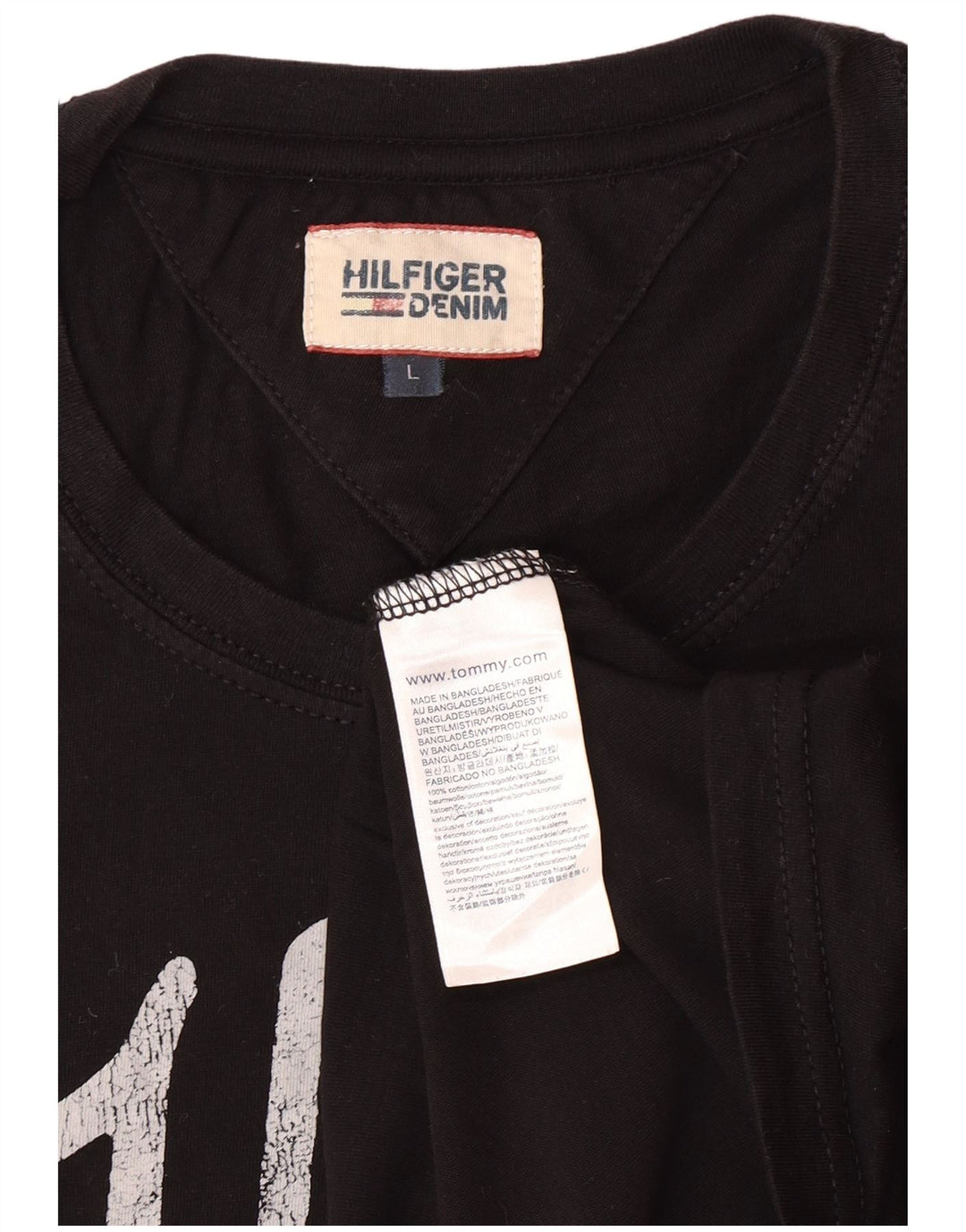 TOMMY HILFIGER T-shirt graphique New York Fit pour hommes Grand coton noir