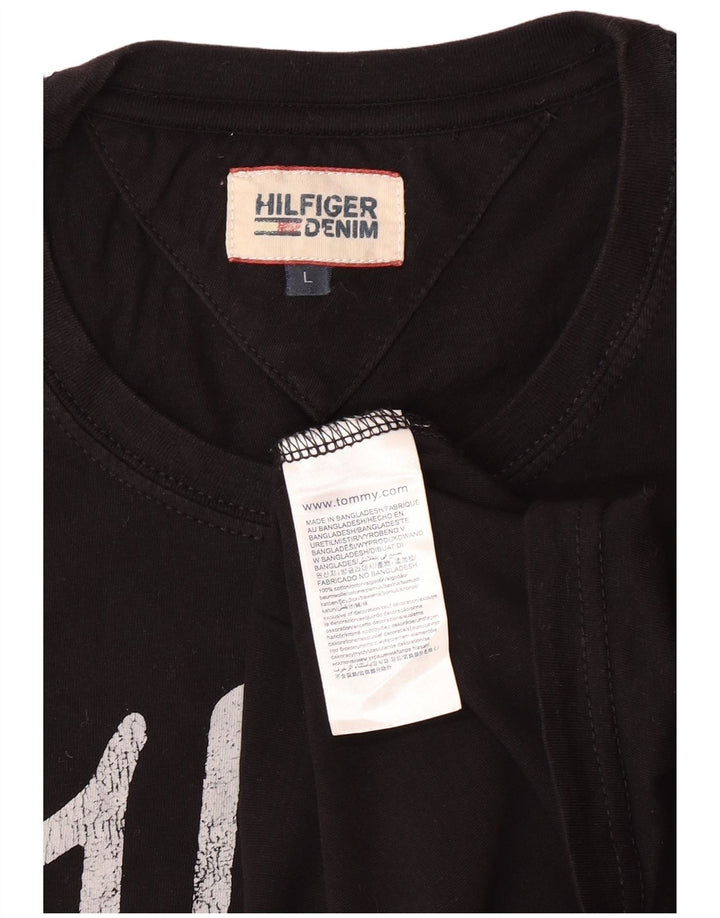 TOMMY HILFIGER T-shirt graphique New York Fit pour hommes Grand coton noir